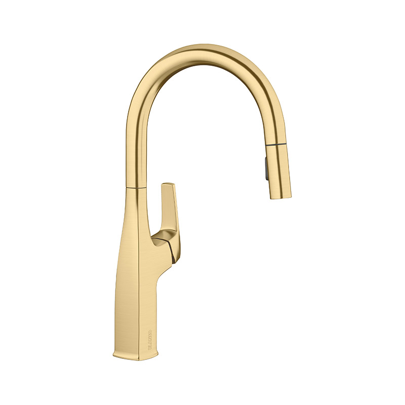 MONOMANDO PARA COCINA - PULL DOWN - 1.5 GPM - ACABADO EN COLOR ORO SATINADO - RIVANA - BLANCO AMERICA