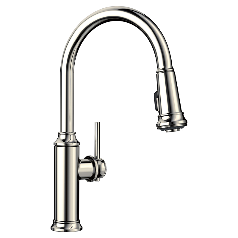 MONOMANDO PULL-DOWN - 1.5 GPM - ACABADO EN NIQUEL PULIDO - EMPRESSA - BLANCO AMERICA