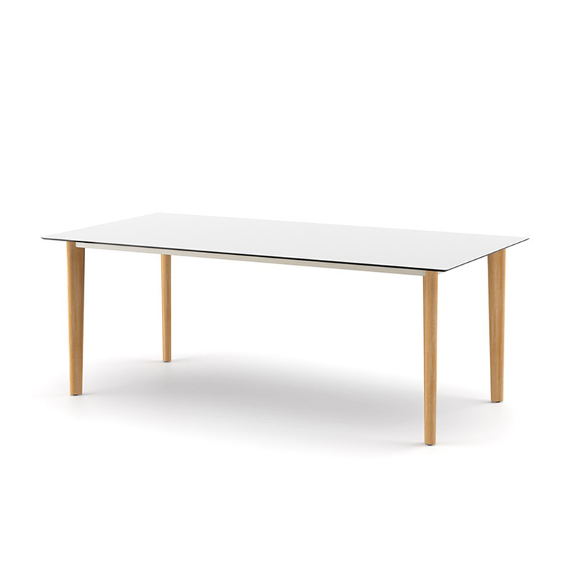 MUEBLES DE JARDIN DEDON - MESA COMEDOR RECTANGULAR 100 X 200 CM INCLUYE CUBIERTA - ACABADO BLANCO PURO - DISEÑADOR: GAMFRATESI - AIIR - DEDON