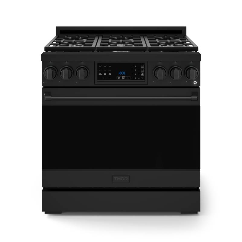 ESTUFA PROFESIONAL DE GAS NATURAL DE 36” PULGADAS – PANEL INCLINABLE – CONTROL TÁCTIL EN COLOR NEGRO - THOR