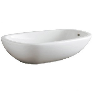 KERAMAG - CITTERIO COUNTERTOP WASH BASIN 560x400MM W/OVERFLOW INCL. OUTLET FITTING PUSH-OP